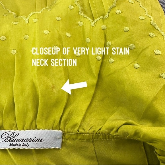 Blumarine Silk Lime Green Long Sleeve Dress SZ 40 Italian/US 4 Feminine Fairy - Picture 4 of 13